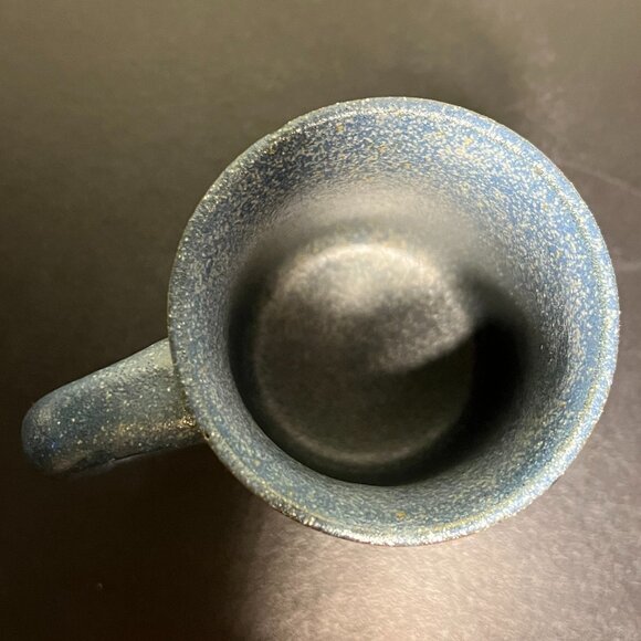 Handcrafted Wheel-Thrown Studio Art Pottery Mug ~ Denim Blue & Rust Design Glaze - Picture 8 of 12
